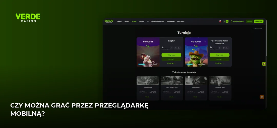 Zrzut ekranu strony Verde Casino