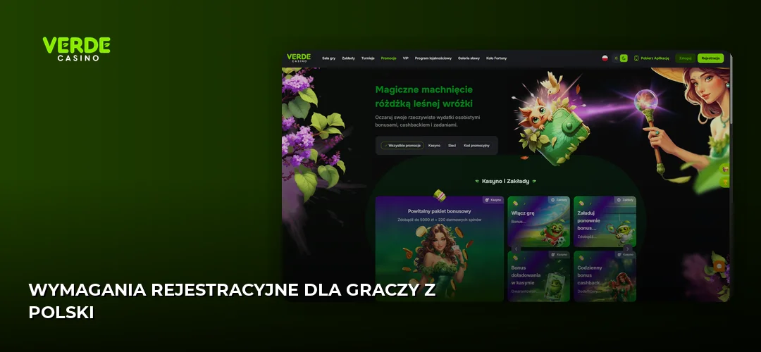 Zrzut ekranu strony Verde Casino
