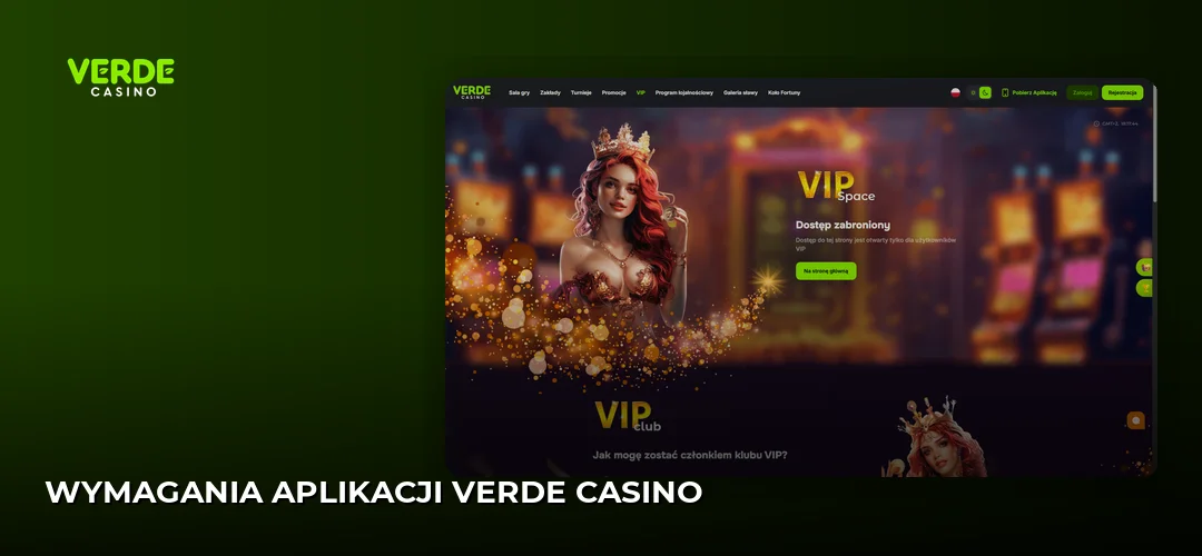 Zrzut ekranu strony Verde Casino