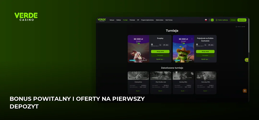 Zrzut ekranu strony Verde Casino