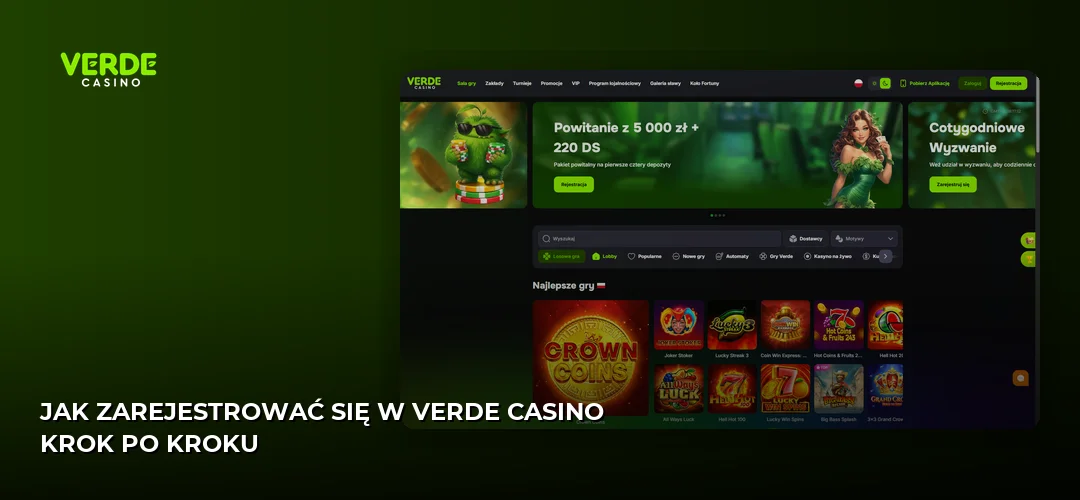 Zrzut ekranu strony Verde Casino