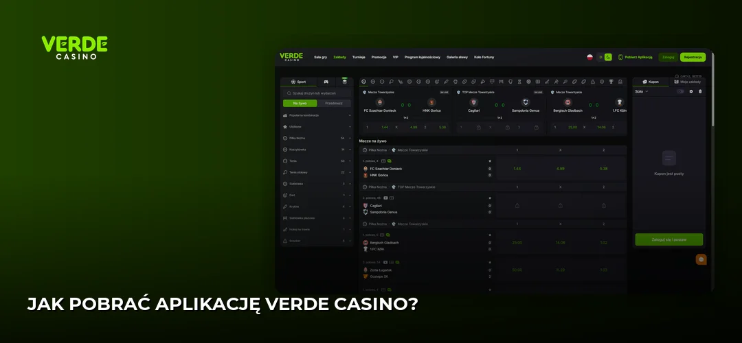 Zrzut ekranu strony Verde Casino