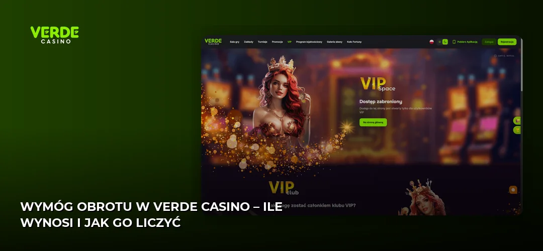 Zrzut ekranu strony Verde Casino