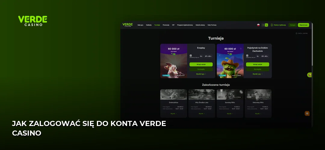 Zrzut ekranu strony Verde Casino
